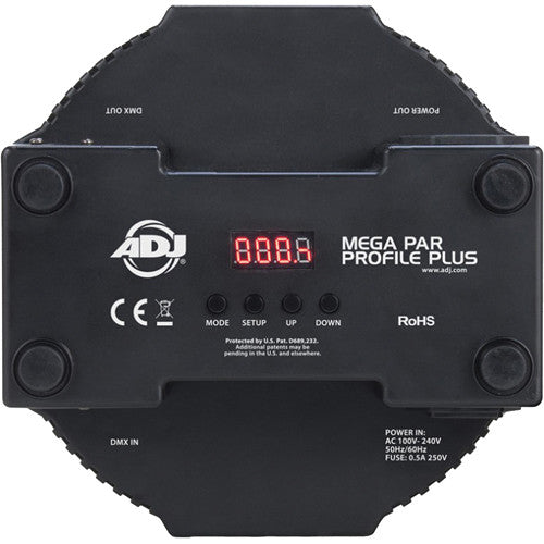 American DJ Mega Flat Pak Plus 4x Mega Par Profile Plus LED Pars, 3x DMX Cable, and Bag