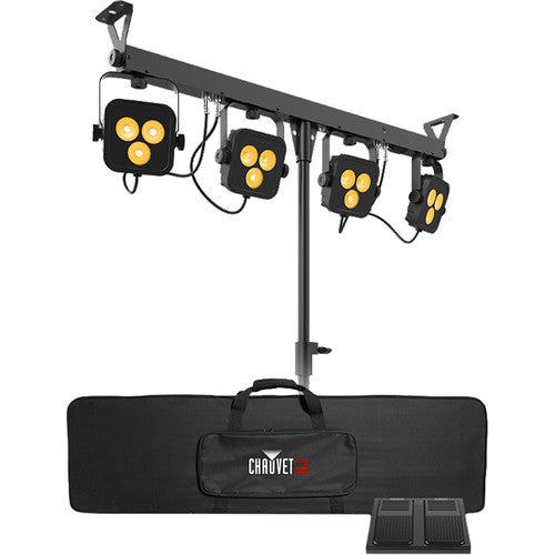 CHAUVET DJ 4Bar LT Quad BT Wash Lighting System with Stand, Case, and Footswitch