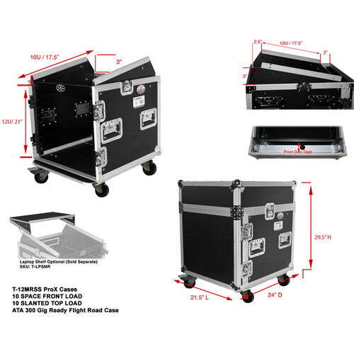 Pro X 12U Rack x 10U Top Mixer DJ Combo Flight Case – Key Note Music