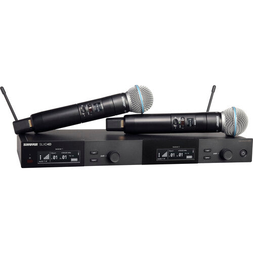 Shure SLXD24D/B58 Dual-Channel Digital Wireless Handheld Microphone with Beta 58 Capsules (G58: 470 to 514 MHz)
