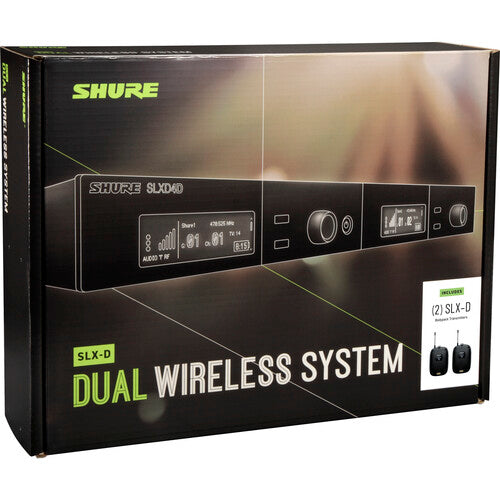 Shure SLXD14D Dual-Channel Digital Wireless Bodypack System with No Mics