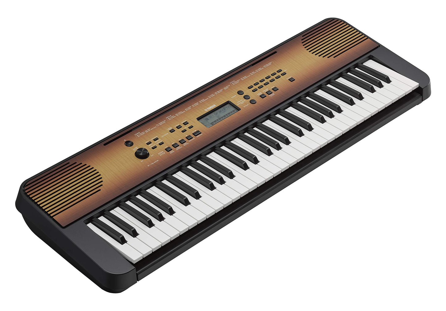 Yamaha PSRE360 61-Key Touch Sensitive Portable Keyboard with Power Supply, Maple Finish
