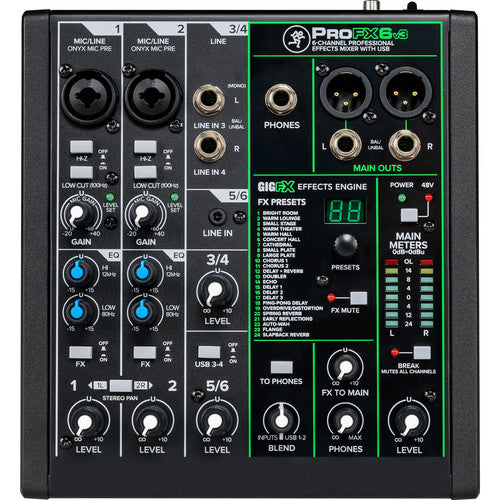 Mackie ProFX6v3 6-Channel Sound Reinforcement Mixer with Built-In FX